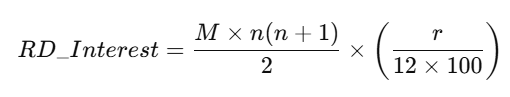 Recurring Deposit Formula